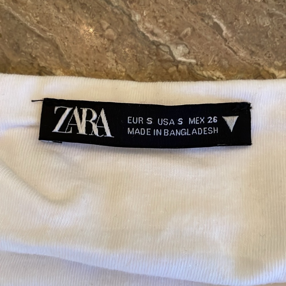 Zara Ruched Crop Top in White - Picture 3 of 5